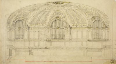 Orchestra Hall, Chicago, Illinois, Section, 1904 - Daniel Burnham