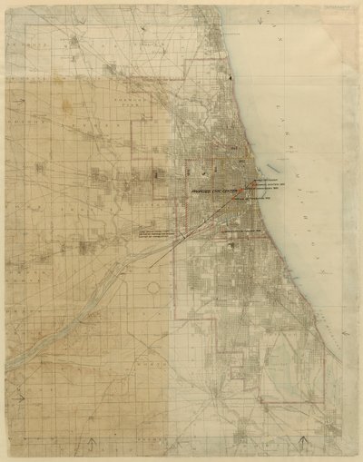 Plan de Chicago, Chicago, Illinois, Diagramme montrant la croissance de la ville, 1909 - Daniel Burnham