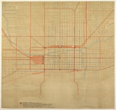 Planche 80 du Plan de Chicago, 1909 : Chicago. Diagramme du centre-ville, montrant le projet... - Daniel Burnham