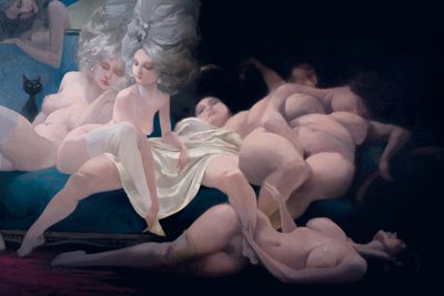 La jeune mariée et ses amies (détail), de Barbe Bleue par Charles Perrault (1628-1703) - Daniel Cacouault