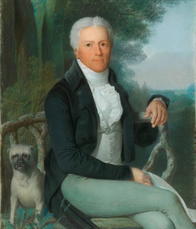 Portrait du comte Karl August von Hardenberg 1750-1822 dans le parc de son domaine..., vers 1810 - Daniel Caffe