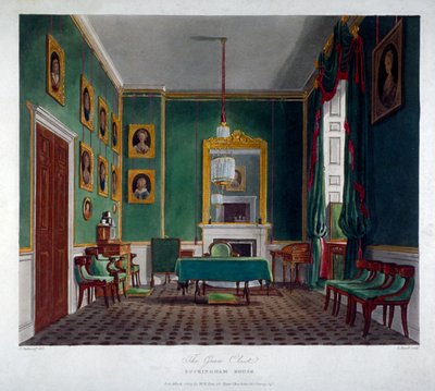 Vue intérieure du cabinet vert à Buckingham House, Westminster, Londres, 1819 - Daniel Havell