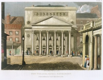 Nouveau Théâtre Royal, Haymarket, à Londres, conçu par John Nash en 1821, 1826 - Daniel Havell