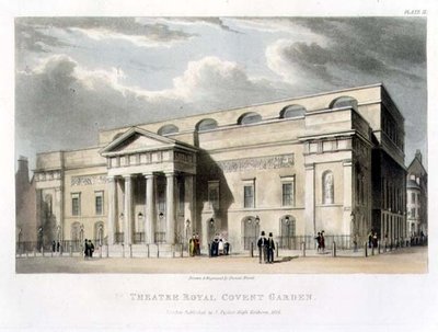 Théâtre Royal, Covent Garden, à Londres, conçu par Robert Smirke en 1809 - Daniel Havell