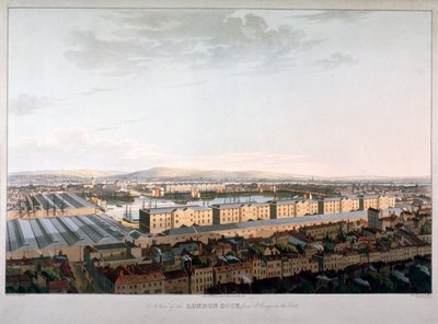 Vue des docks de Londres, 1816 - Daniel Havell