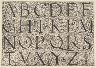 Alphabet majuscule romain, vers 1520 - Daniel Hopfer