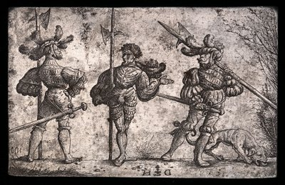 Trois soldats allemands armés de hallebardes - Daniel Hopfer