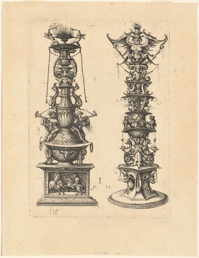 Deux Dessins de Candélabres - Daniel Hopfer