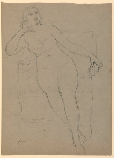 Dessin, Nu féminin assis, 1870-80 - Daniel Huntington
