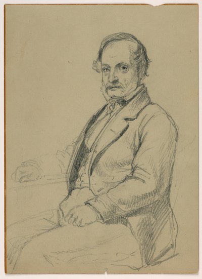 Dessin, homme assis, vers 1860 - Daniel Huntington