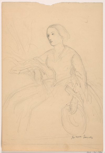 Dessin, Mme Sheppard Gandy assise ; Verso : Mme Sheppard Gandy assise, 1859 - Daniel Huntington