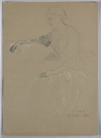 Dessin, Mme William Wright et son enfant, 1857 - Daniel Huntington
