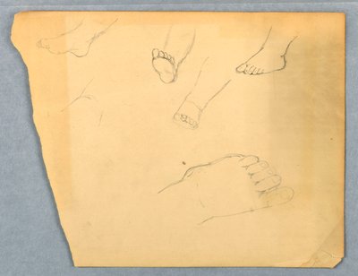 Dessin, études du pied gauche d