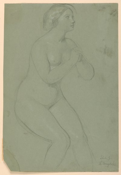 Dessin, étude pour "Une Madeleine", F, 1852 - Daniel Huntington