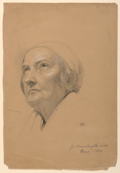 Dessin, étude pour la "Communion des malades", 1844 - Daniel Huntington