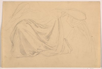 Dessin, étude pour "Justice et Paix :, draperie, 1878-86 - Daniel Huntington
