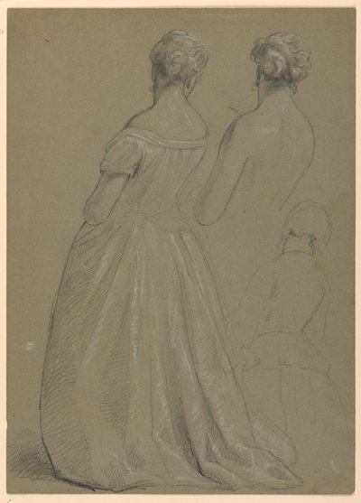 Dessin, étude pour la "Réception de Martha Washington", 1860 - Daniel Huntington