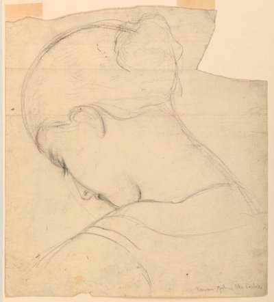 Dessin, étude pour "Roman Girl", tête de femme, 1841 - Daniel Huntington