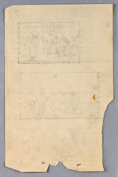 Dessin, étude pour le "Groupe scientifique", 1858 - Daniel Huntington