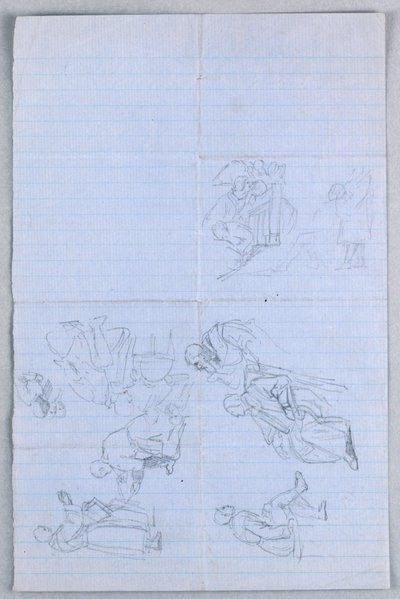 Dessin, étude pour le "Groupe scientifique", 1858 - Daniel Huntington