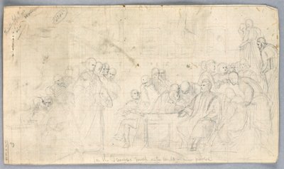 Dessin, étude pour le "Groupe scientifique", 1858 - Daniel Huntington