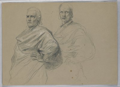 Dessin, étude pour "Titian Showing", 1871-72 - Daniel Huntington