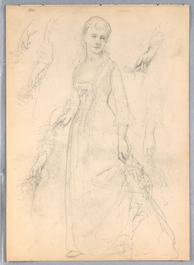 Dessin, étude pour "Titian Showing", 1872 - Daniel Huntington