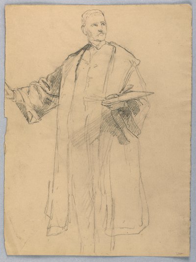 Dessin, étude pour "Titian Showing", 1872 - Daniel Huntington