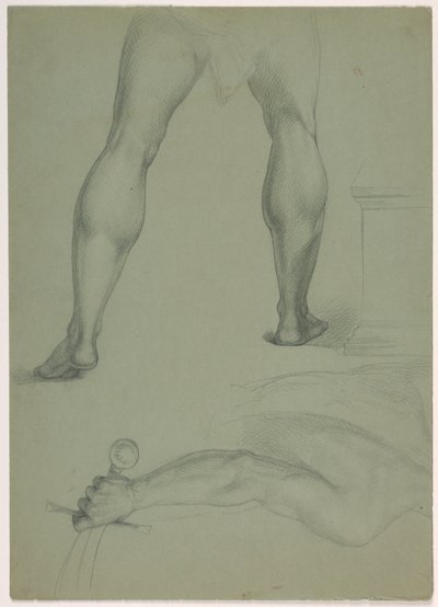 Dessin, deux études anatomiques, vers 1850 - Daniel Huntington