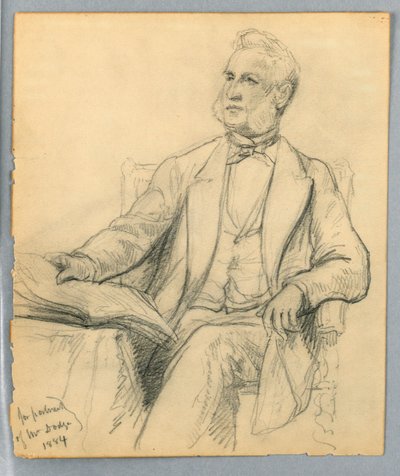 Dessin, William E. Dodge assis, 1884 - Daniel Huntington