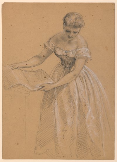 Dessin, femme debout, 1860 - Daniel Huntington