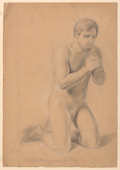 Figure masculine nue, étude pour "Communion des malades" - Daniel Huntington