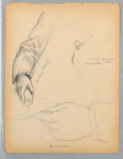 Esquisses du bras droit de M. Kennedy et de la main gauche de M. Silliman - Daniel Huntington