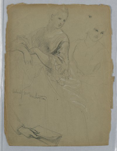 Étude de femme debout pour "La Cour républicaine" (Jour de réception de Lady Washington) - Daniel Huntington