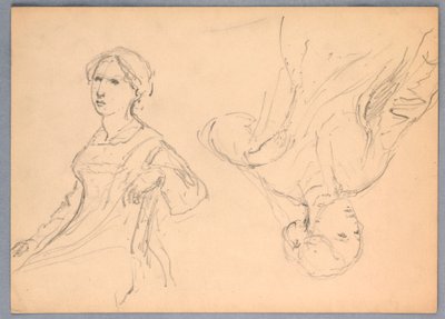 Femme assise, deux études - Daniel Huntington