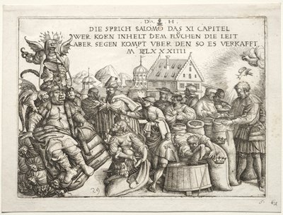 Illustration des proverbes XI (Les thésauriseurs de grain) - Daniel I Hopfer