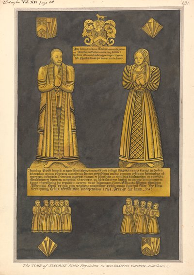 Plaque de laiton pour le Dr James Goode et sa femme Joan, fille d