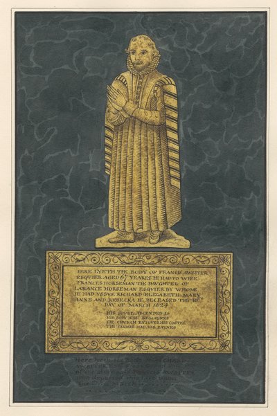 Plaque de laiton pour Francis Awsiter et Richard Awsiter - Daniel Lysons