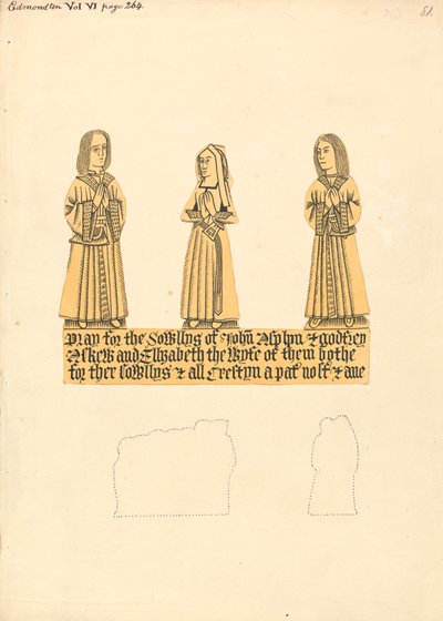 Plaque de laiton pour John Asplyn, Godfrey Askew et Elizabeth, leur épouse, église d