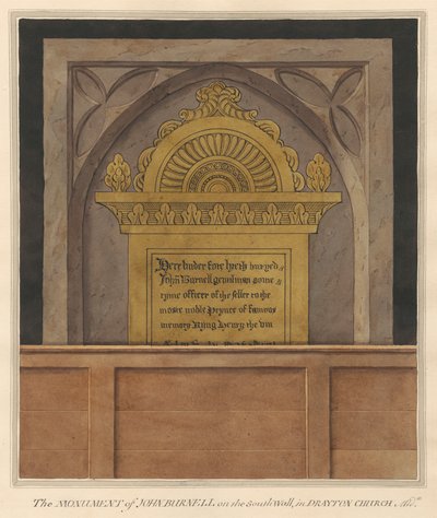Plaque de laiton pour John Burnell de l