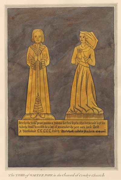 Plaque de laiton pour Walter et Alice Pope et leur fils de l