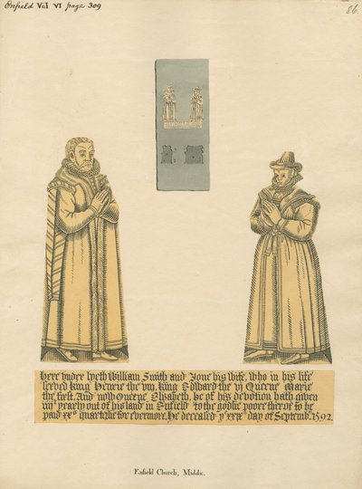 Plaque de laiton pour William et Jane Smith de l