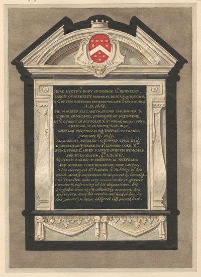 Mémorial à George Lord Berkeley de l