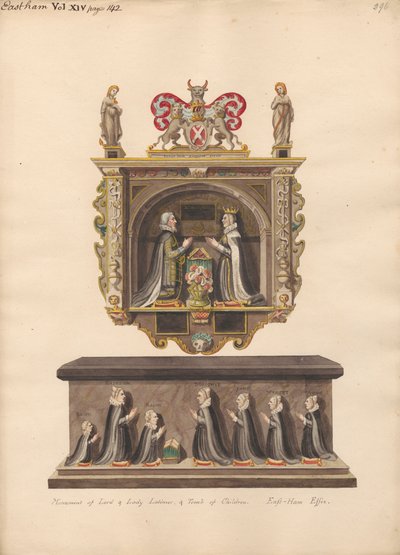 Mémorial à Lord et Lady Latimer et tombe des enfants Ralph, Katherin, Ralph, Dorothye, Jane, Margaret et Anne de l