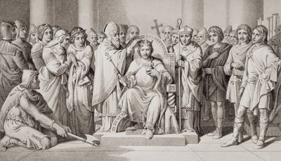 Couronnement de Harold II (vers 1022-66) Roi des Anglo-Saxons en 1066, de 