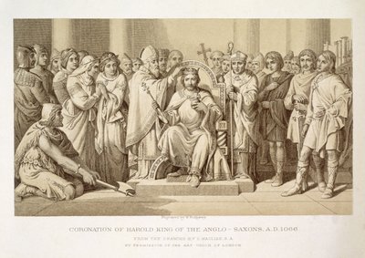Couronnement de Harold, roi des Anglo-Saxons, gravé par W. Ridgeway - Daniel Maclise