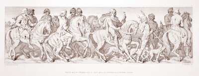 Harold et ses chevaliers se rendent à leur lieu d