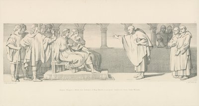 Hugues Maigrot, un moine, a audience du roi Harold, pour proposer des conditions du duc Guillaume - Daniel Maclise