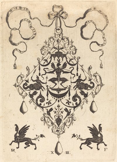 Grand Pendentif, Créature Fantastique Ailée Tenant Deux Serpents - Daniel Mignot