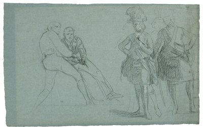 Étude pour Le Siège de Gibraltar (Étude du Lieutenant Colonel Lindsay et Figures Tirant sur une Corde), c. 1786-1787 - Daniel Mytens